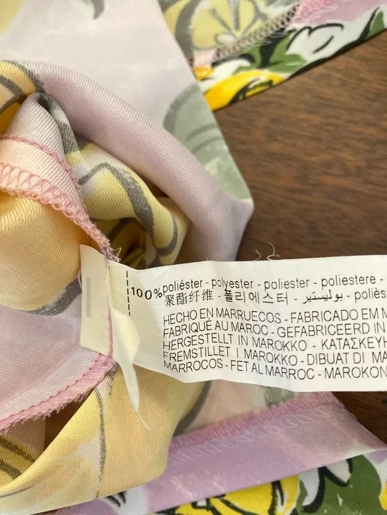 ZARA Lemon Print Satin Midi Skirt - Picture 11 of 14